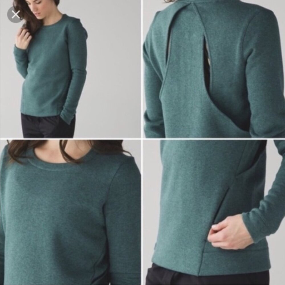 Lululemon Go Endeavor Sweatshirt with Back Cutouts - Green - Size 4